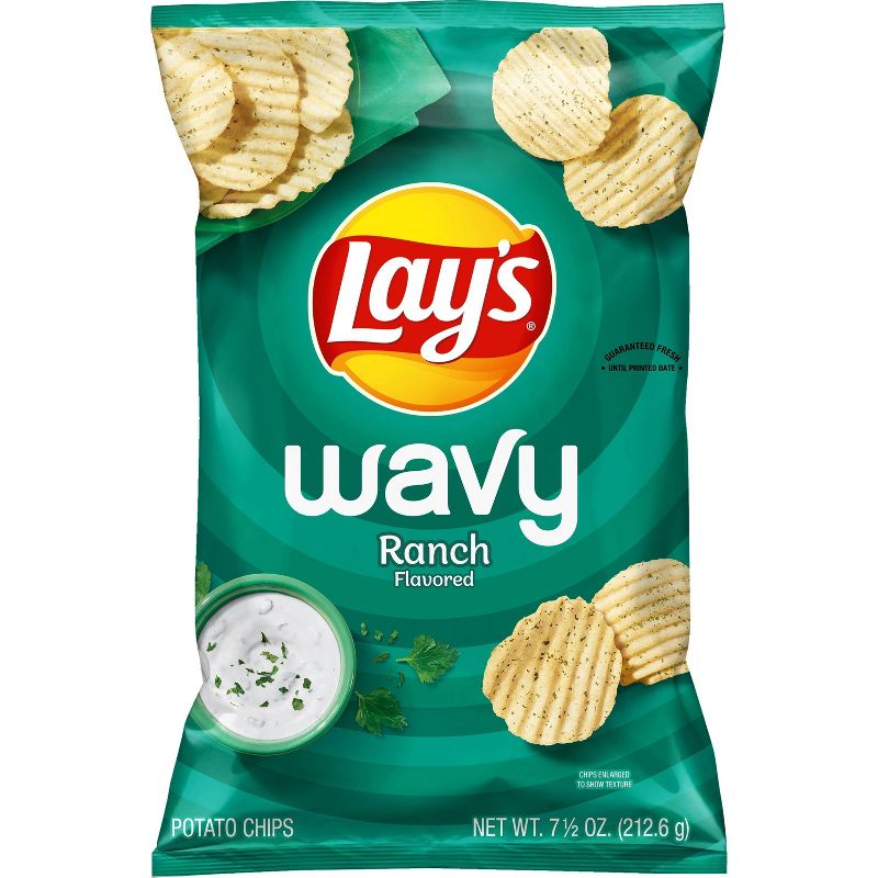 Lay's Wavy Ranch Flavored Potato Chips - 7.75oz