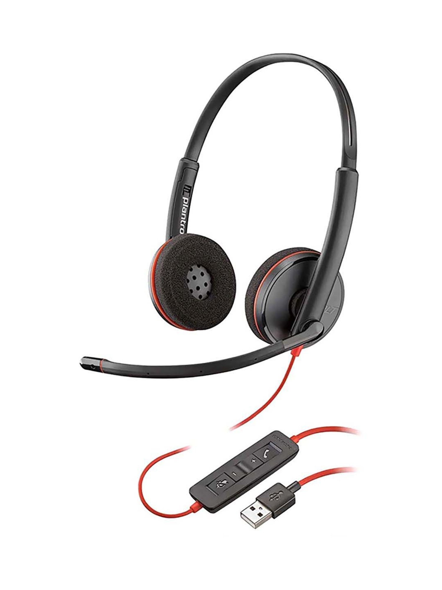 Poly Blackwire 3220 209745-22 Wired Headphone with Microphone (Black)