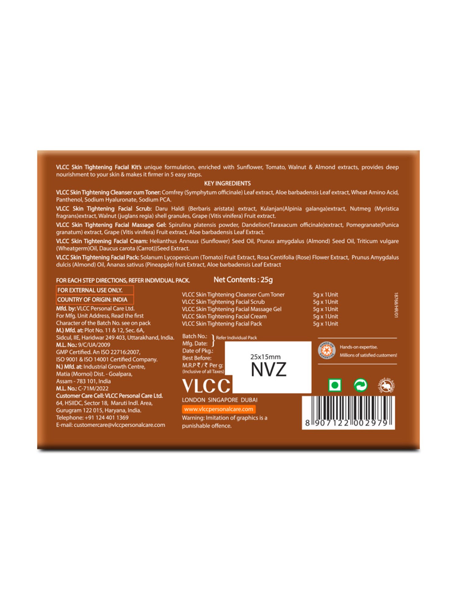 VLCC Skin Tightening Facial Kit - Pack of 3