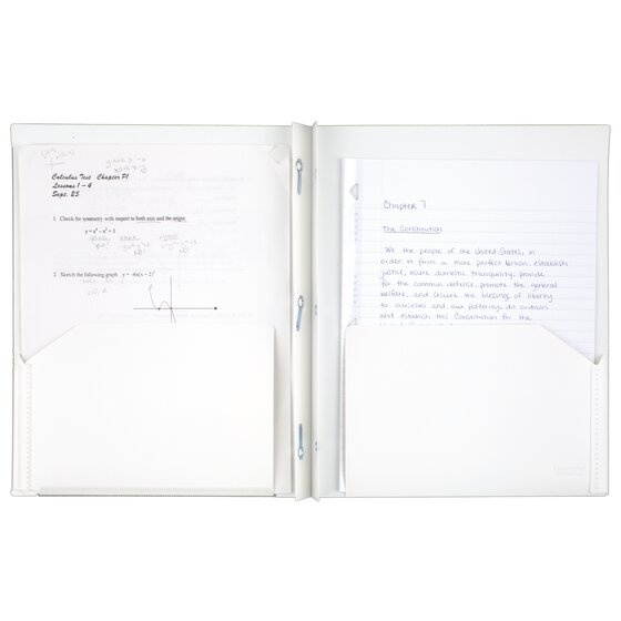 Five Star Customizable Pocket and Prong Plastic Folder White - Pocket And Prong