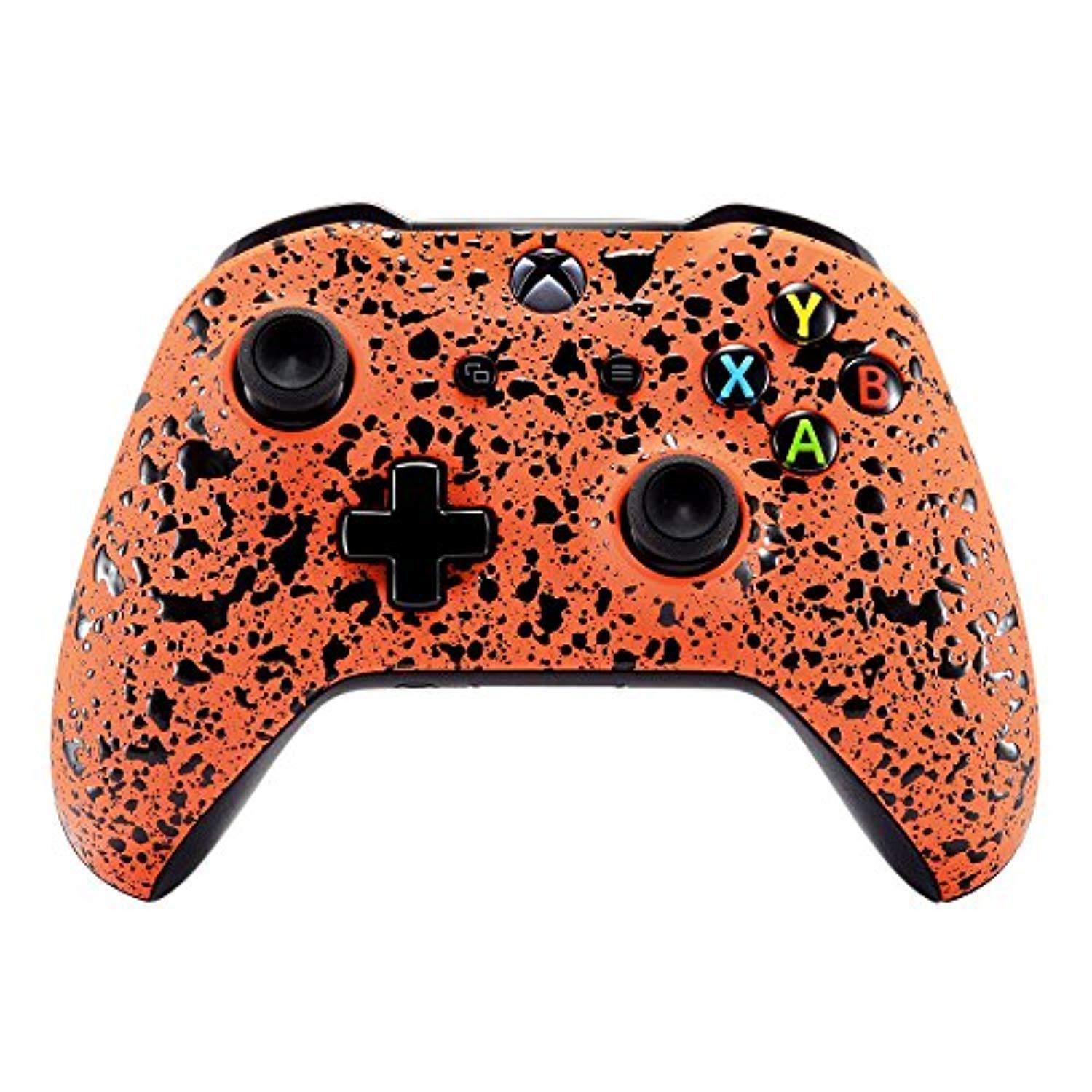 extremerate textured orange faceplate cover, 3d splashing front housing shell case, comfortable non-slip replacement kit for xb