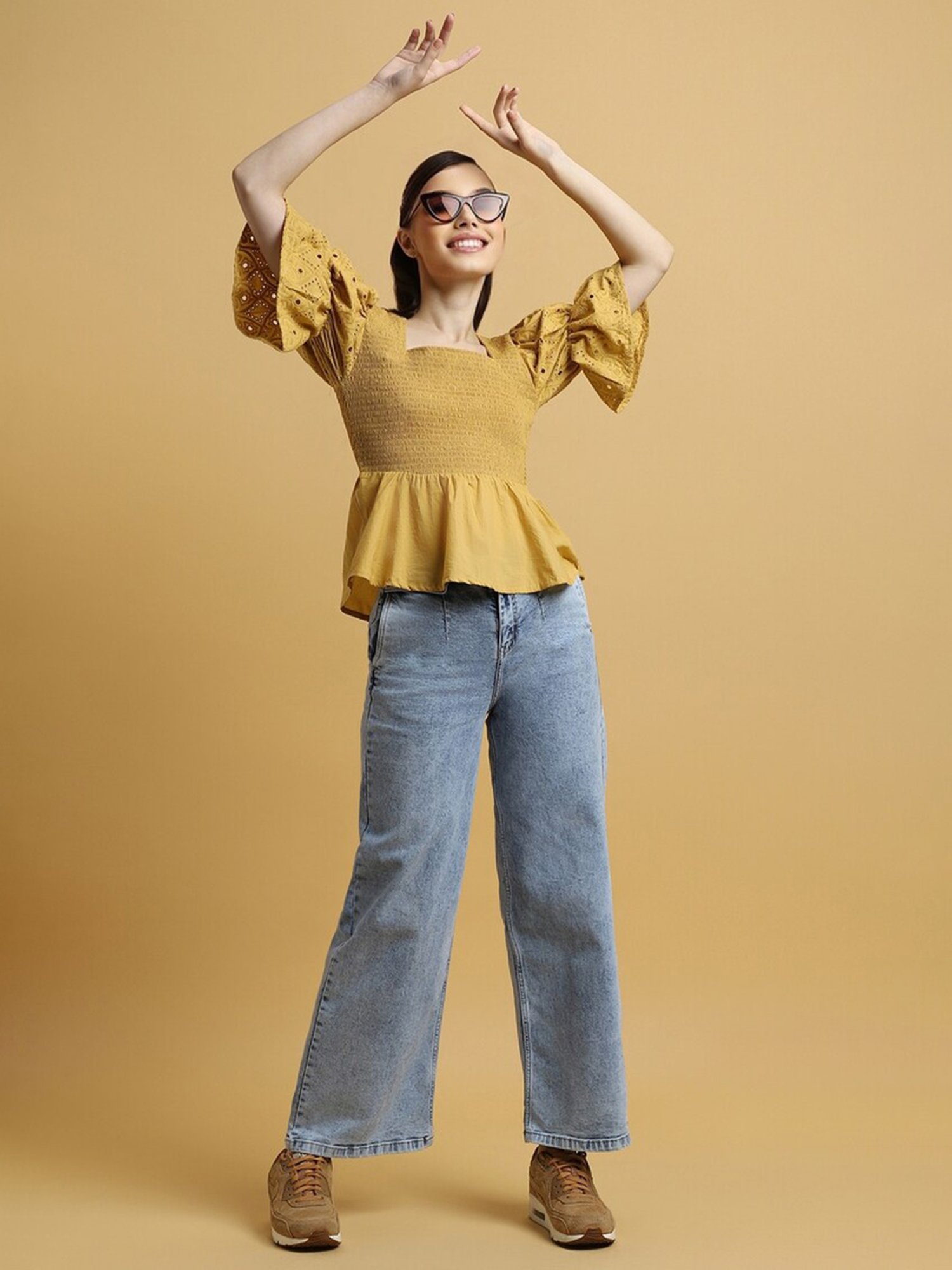 Forever 21 Yellow Regular Fit Top