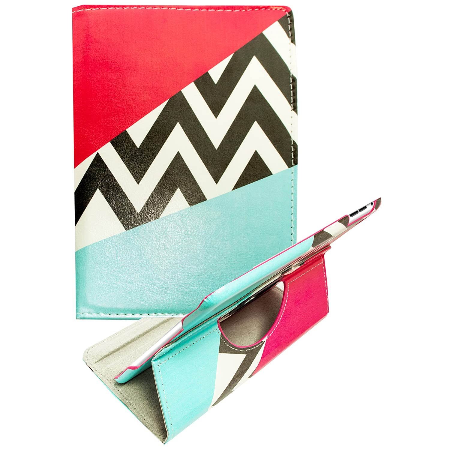 iPad Mini Case, iPad Mini 2/3 Case - Bastex 360 Rotating Case for Apple iPad Mini 1/2/3 with Auto Wake/Sleep Function (Pink/Chevron/Blue)