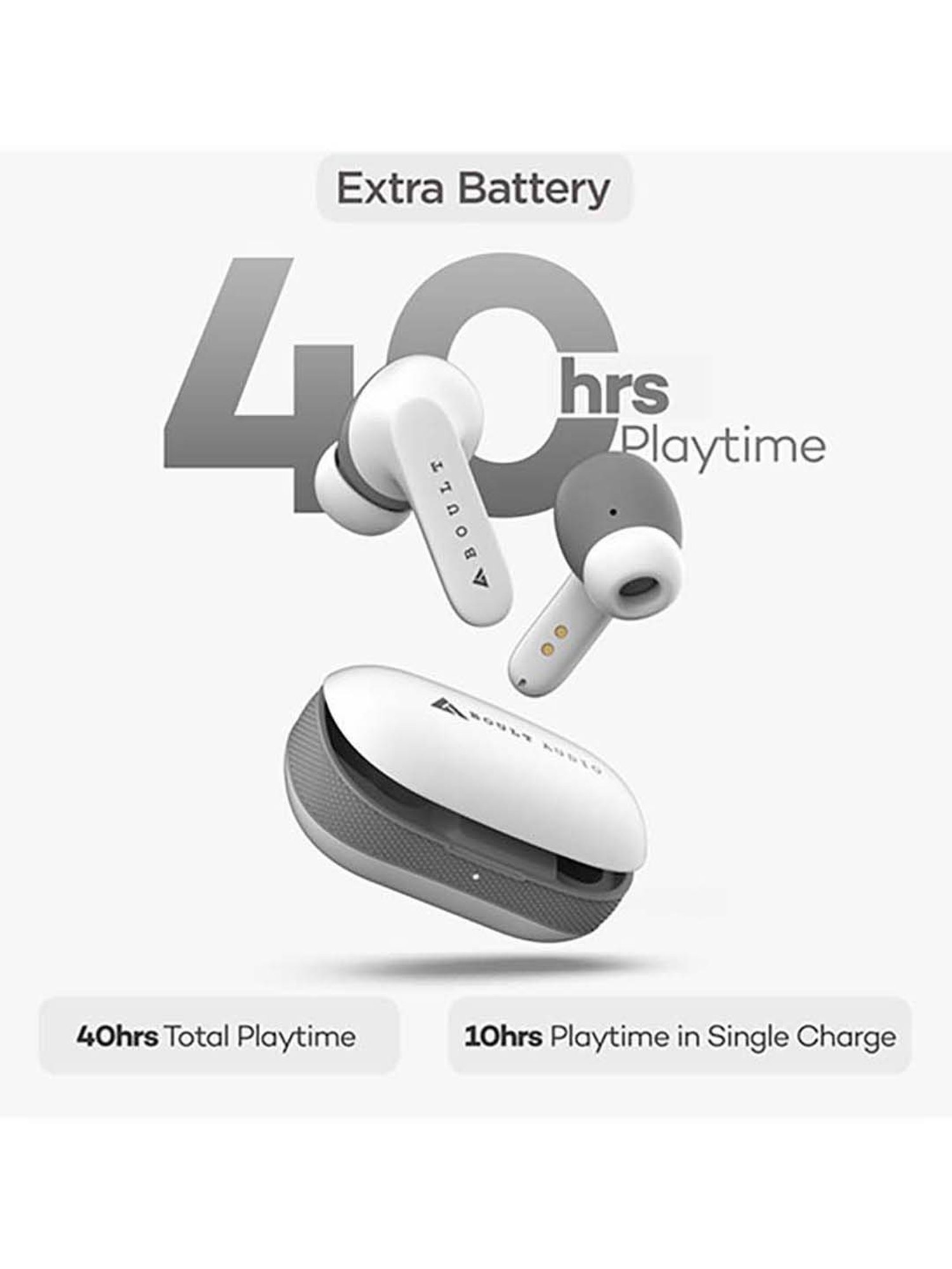 Boult Audio AirBass Y1 True Wireless Bluetooth Earbuds with Mic (White)