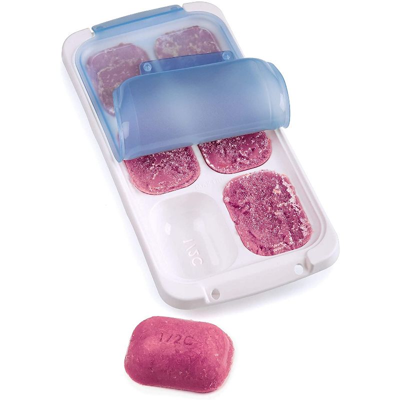 PrepWorks Dishwasher Safe Food Storage Freezer Pod Tray with Lid 4 Piece Set