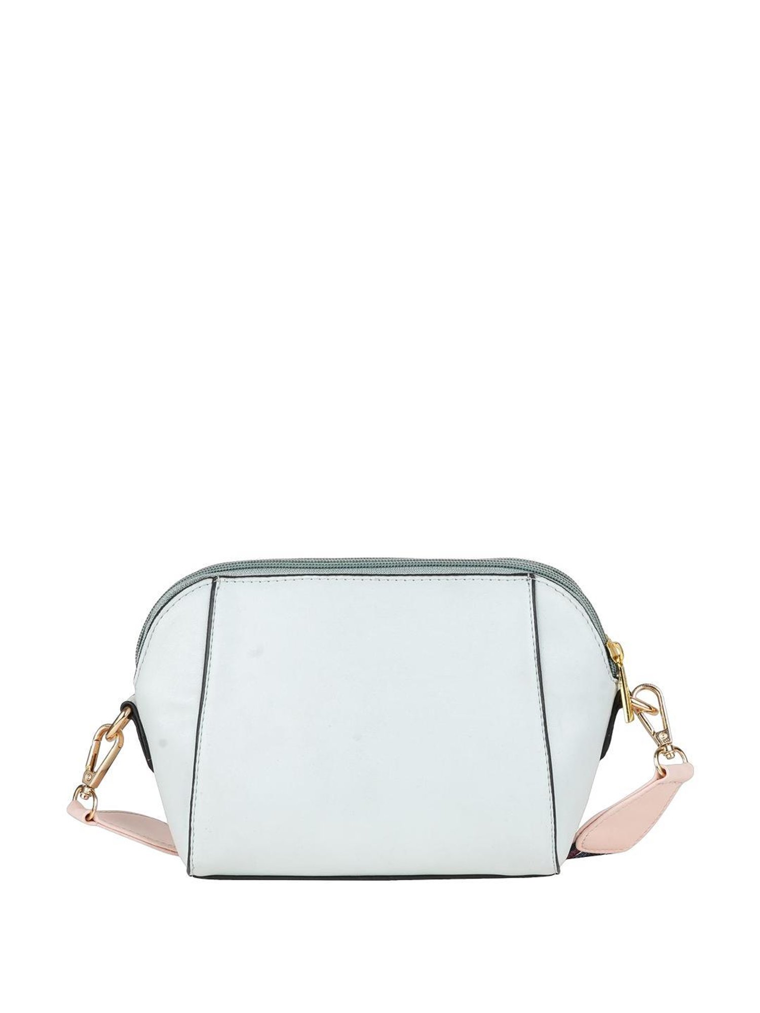 Bellissa Powder Blue PU Solid Sling Handbag