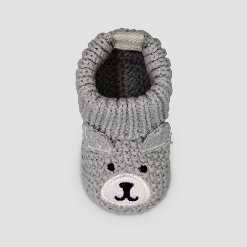 Baby Boys' Knitted Bear Slippers - Just One You® made by carter's Gray Newborn