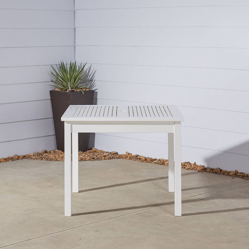 Bradley Outdoor Square Patio Stacking Table - White - Vifah