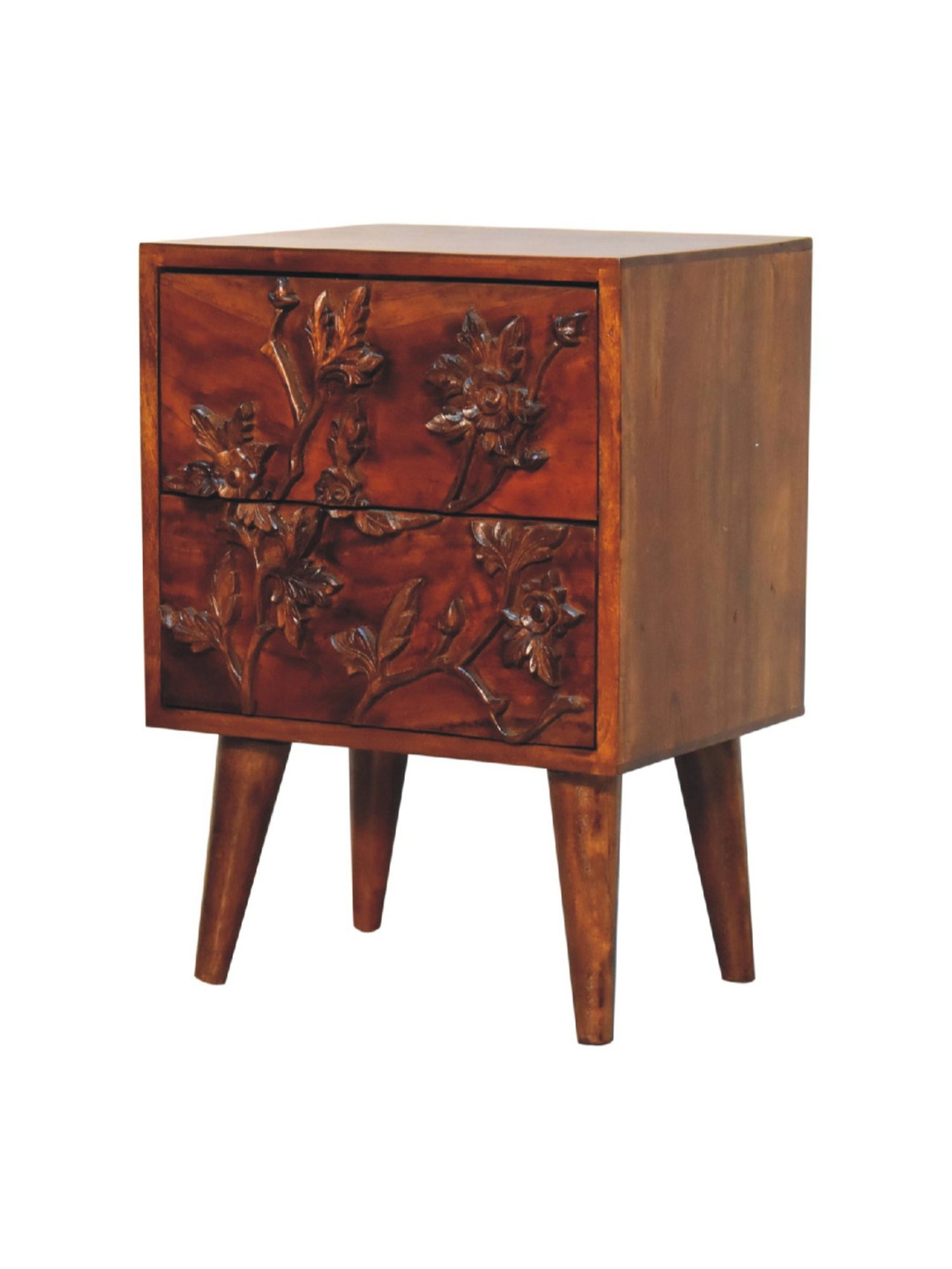Sleepyhead Ally Teak Brown Sheesham Wood Bedside Table