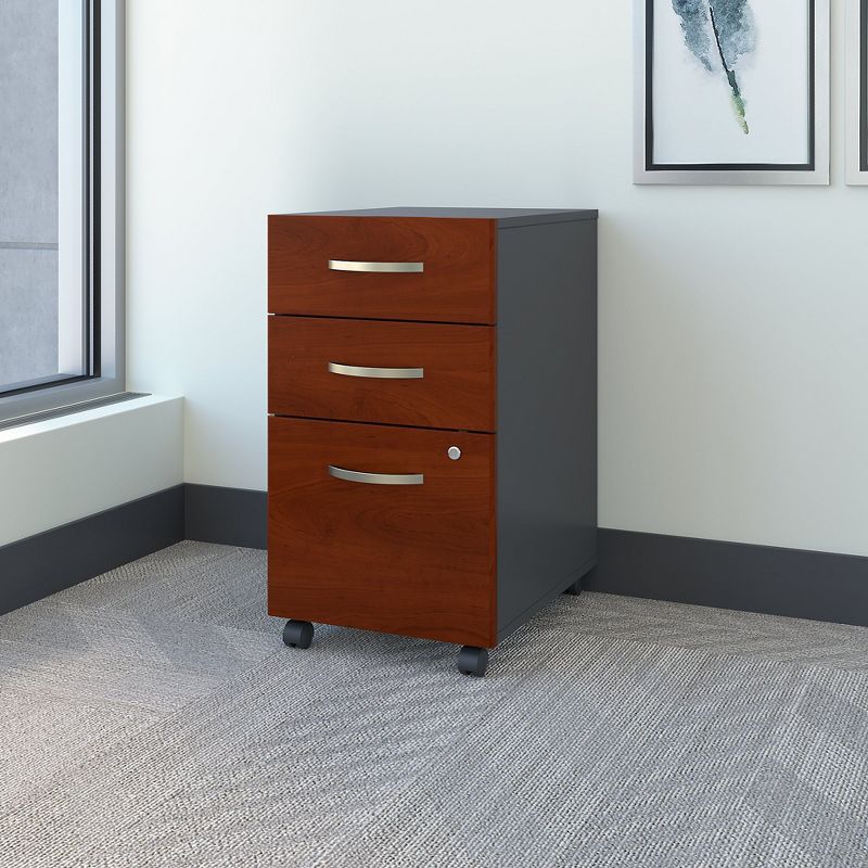 Bush Series C Collection Three-Drawer Mobile Pedestal (Assembled) Hansen Cherry WC24453SU