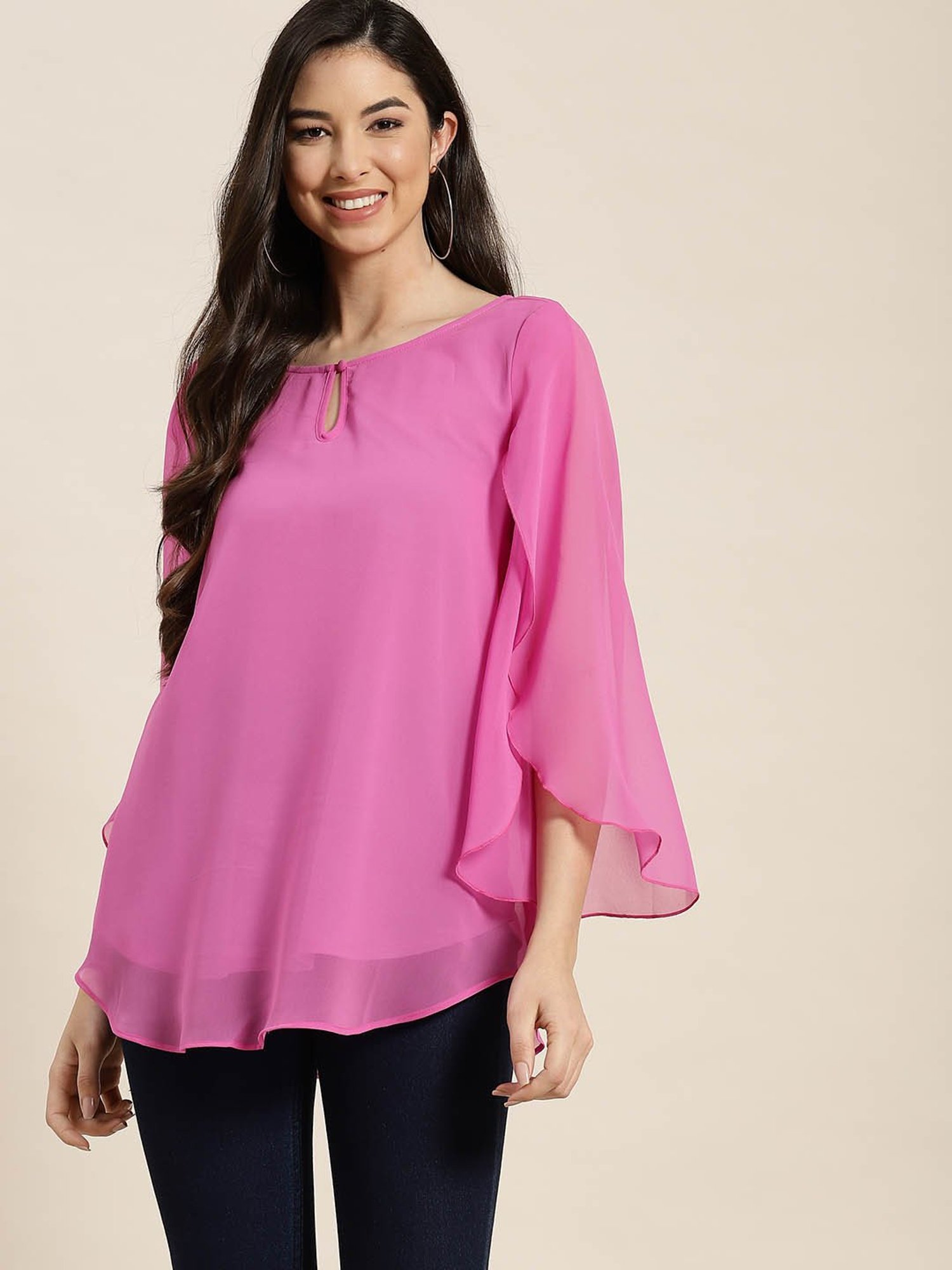 Qurvii Mauve Regular Fit Top