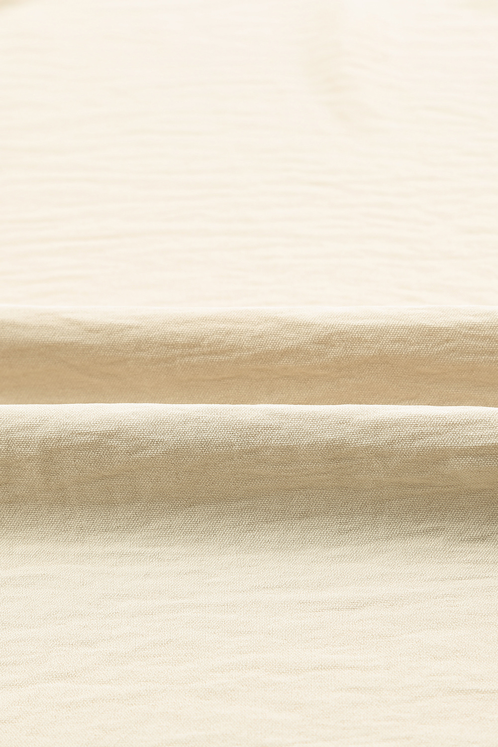 Apricot Solid Casual Smocked Cuffs Batwing Sleeve Blouse