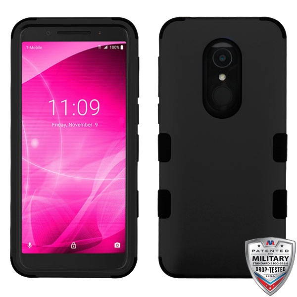 MYBAT Rubberized Black/Black TUFF Hybrid Protector Cover for T-Mobile Revvl 2,Revvl 2,3