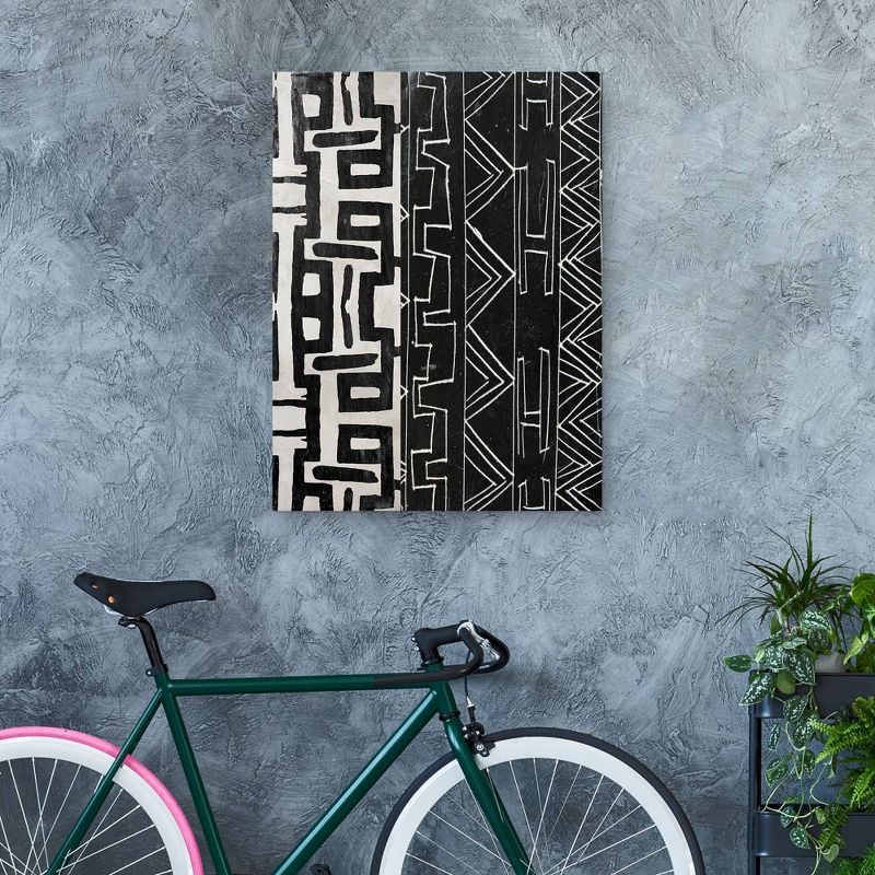 30" x 40" Geometric by Nikki Chu Canvas Art Print Black and White - Masterpiece Art Gallery