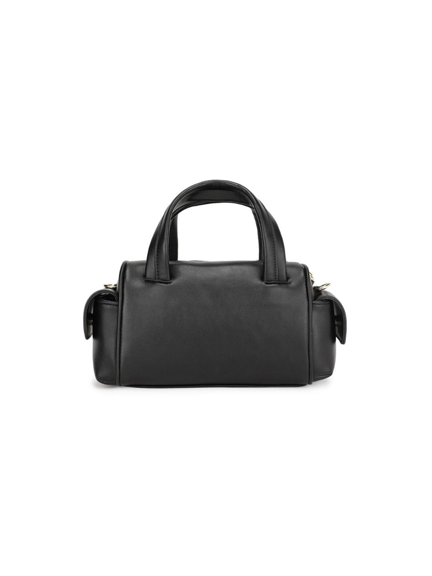 Tyra Sofia Black Solid Faux Leather Handbag