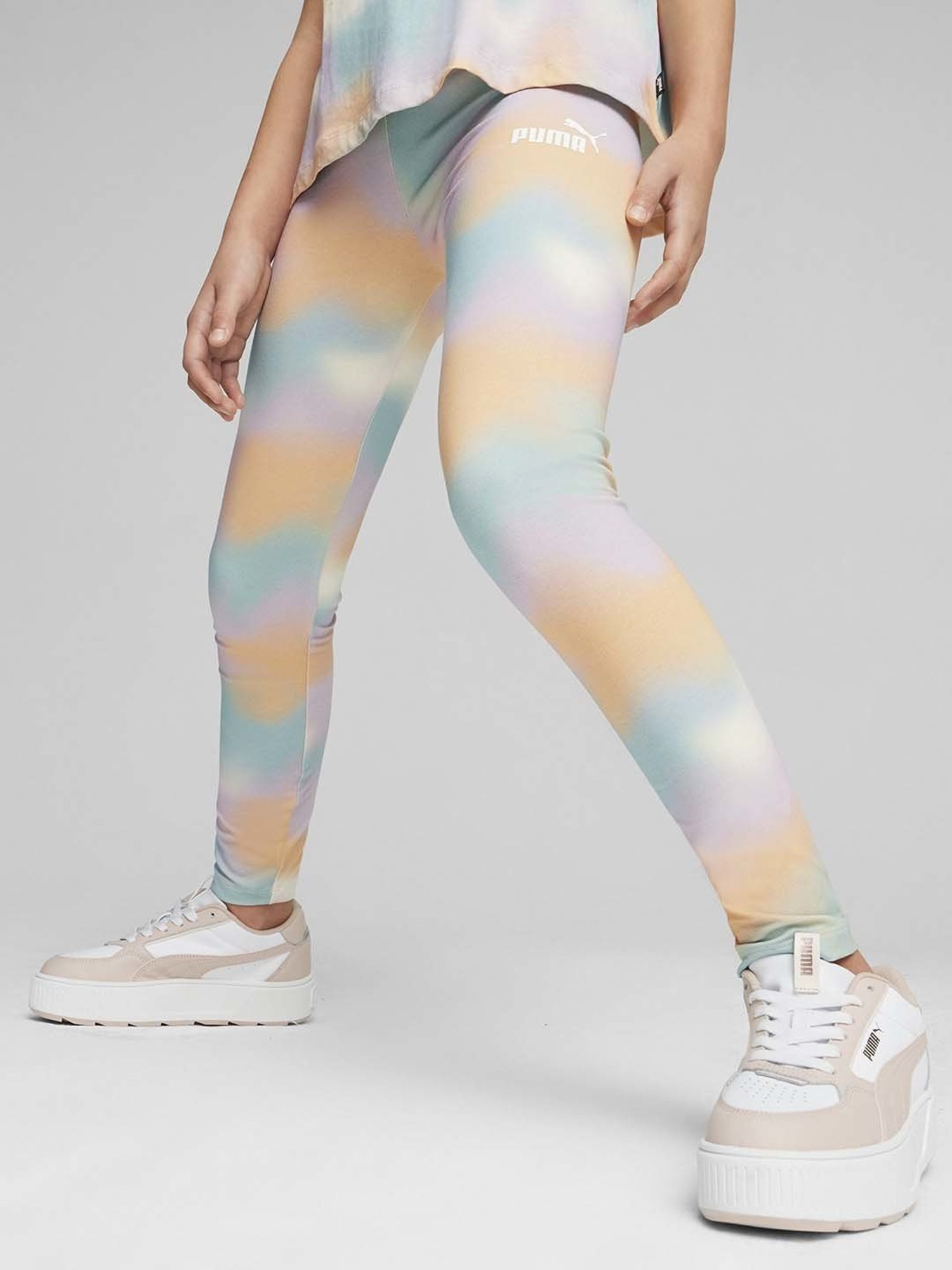 Puma Girls SUMMER DAZE Multicolor Cotton Printed Leggings