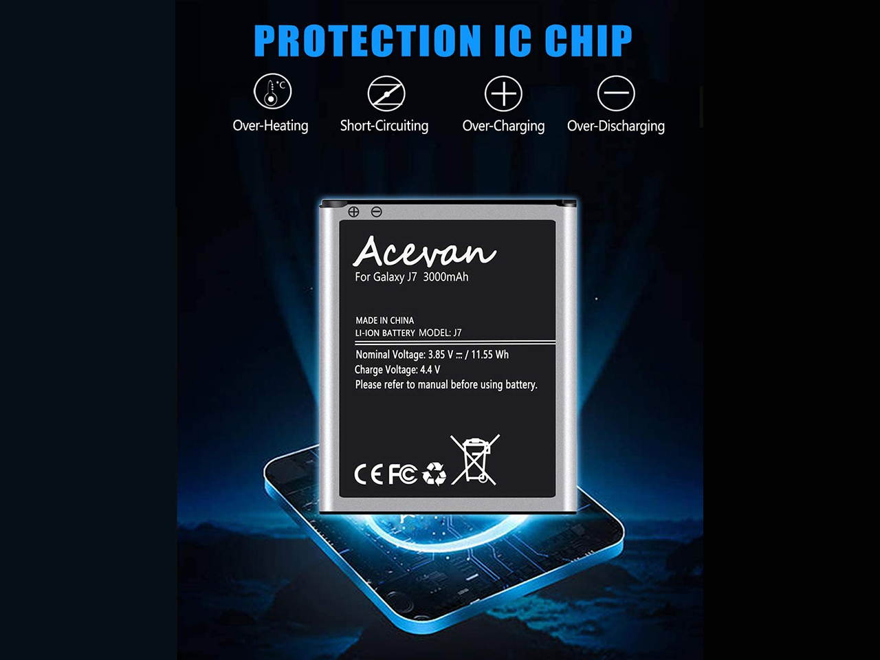 Galaxy J7 Battery 3000mAh Acevan Replacement Battery for Samsung Galaxy J7 2015 J700 J700T J700P J700M Galaxy J7 Duo J720 J720F/DS Galaxy J7 Nxt J701F J7 Neo -J701M EB-BJ700BBC EB-BJ700BBU EB-BJ700CBE