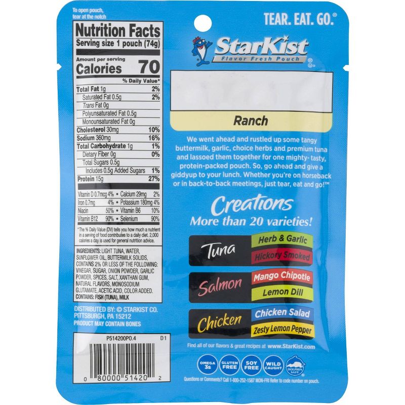 StarKist Tuna Creations Ranch Pouch - 2.6oz