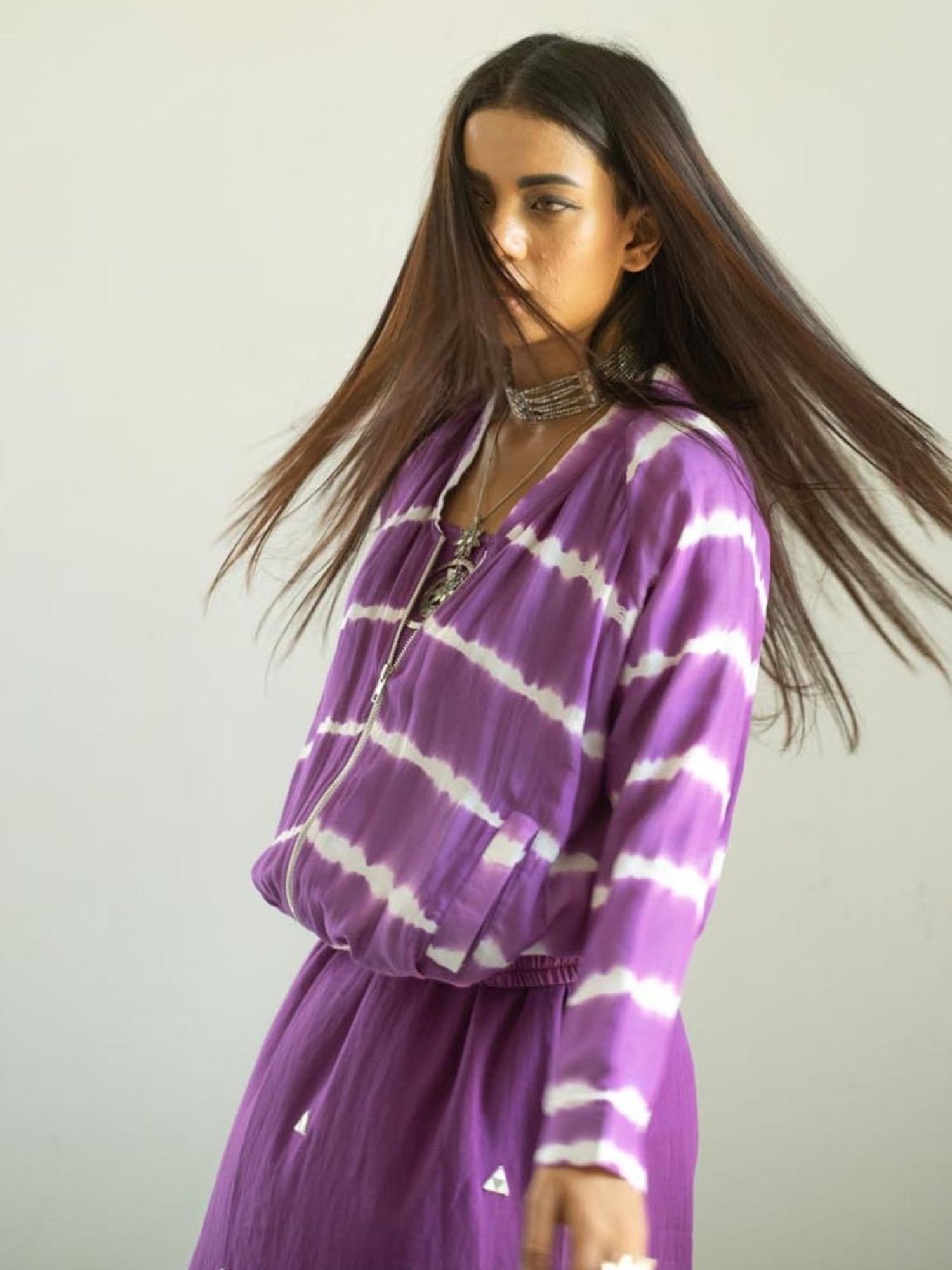 Gulaal Purple Stuti Tie - Dye Jacket