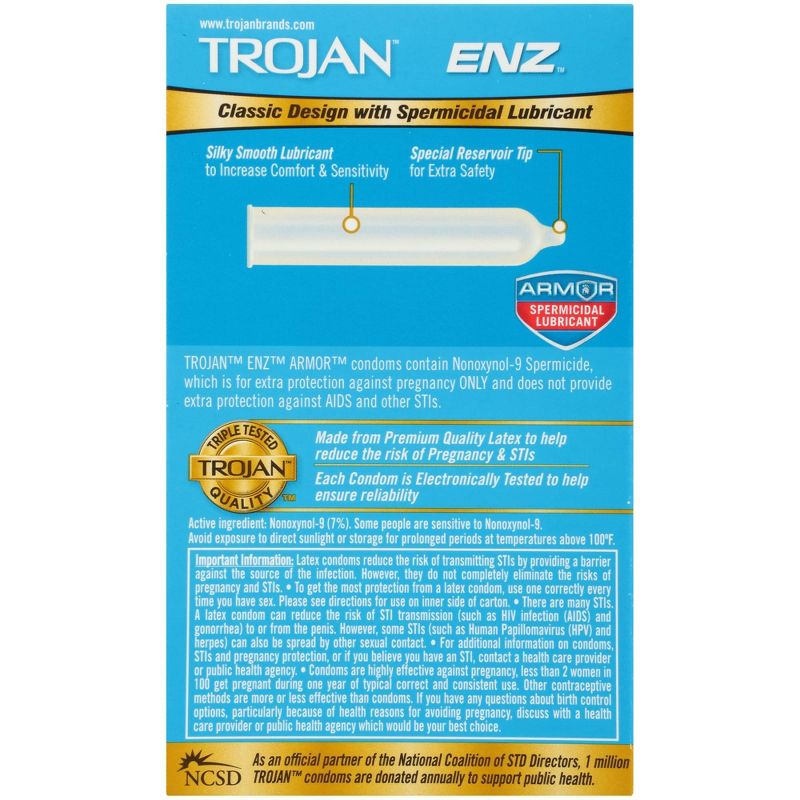 Trojan ENZ Lubricated Premium Latex Condoms - 12ct