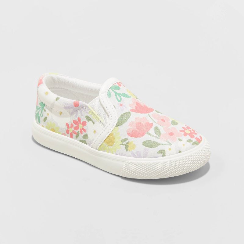 Toddler Girls' Nesha Slip-On Sneakers - Cat & Jack™ White 11