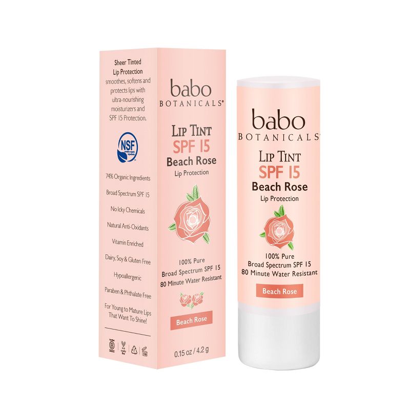 Babo Bototanicals Lip Tint Conditioner - Beach Rose - SPF 15 - .15oz