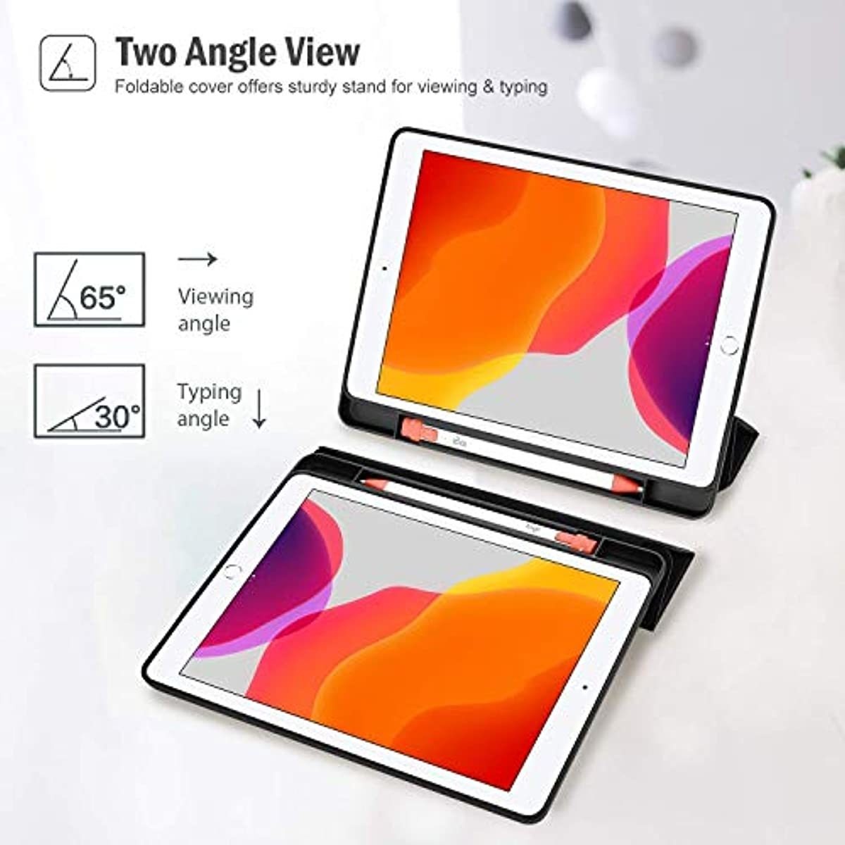 ProCase iPad 10.2 7th Generation 2019 Soft Slim Stand Smart Case Bundle with iPad 10.2 7th Gen 2019 Privacy Screen Protector