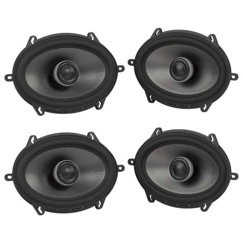 Polk Audio MM1 5x7 Inch 300W Coaxial Marine Boat ATV Car Audio Speakers (4 Pack)
