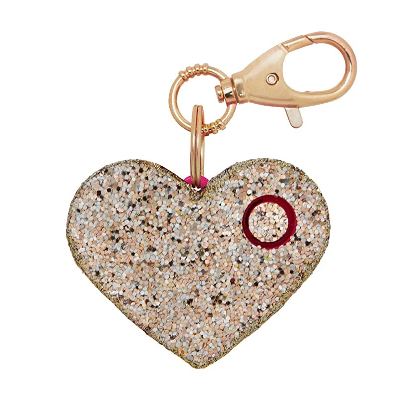 Safety Alarm for Women Ahhlarm SelfDefense Panic 115 Decibel Alarm Keychain for Women with LED Safety Light and Clip Champagne Glitter Heart