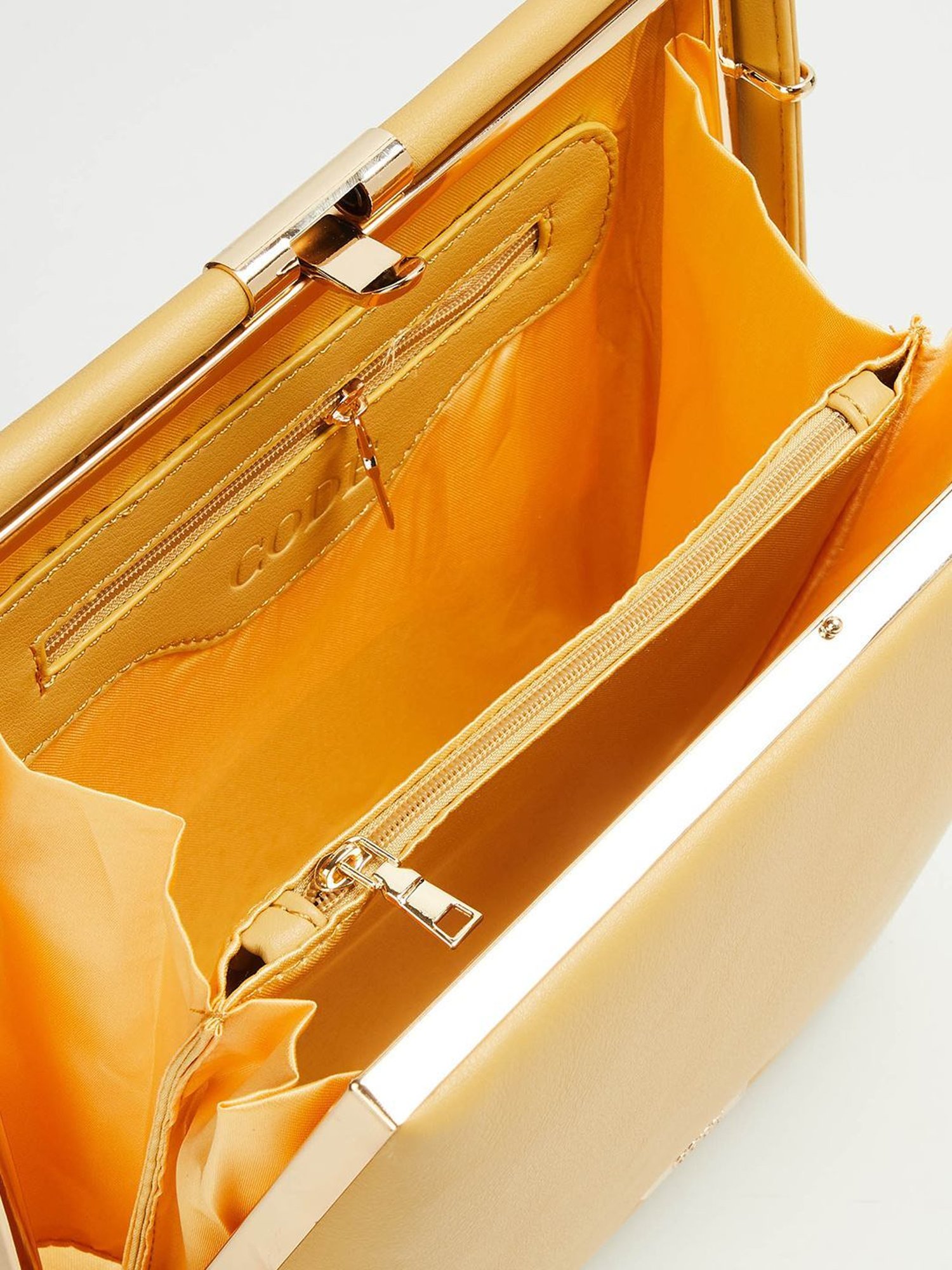 Code by Lifestyle Yellow Solid Handbag