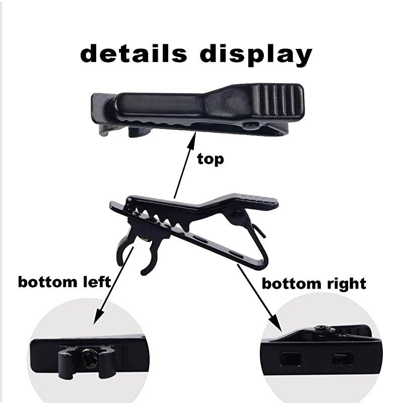 Lavalier Microphone Clip Metal Tie Clips with Foam Windscreen Cover Lapel Microphone Replacement Kit