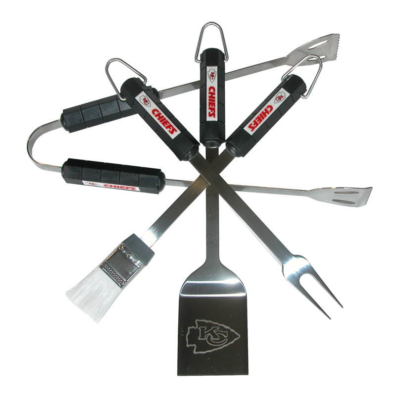 Siskiyou Sports 78125 4 Piece Bbq Set - Kansas City Chiefs