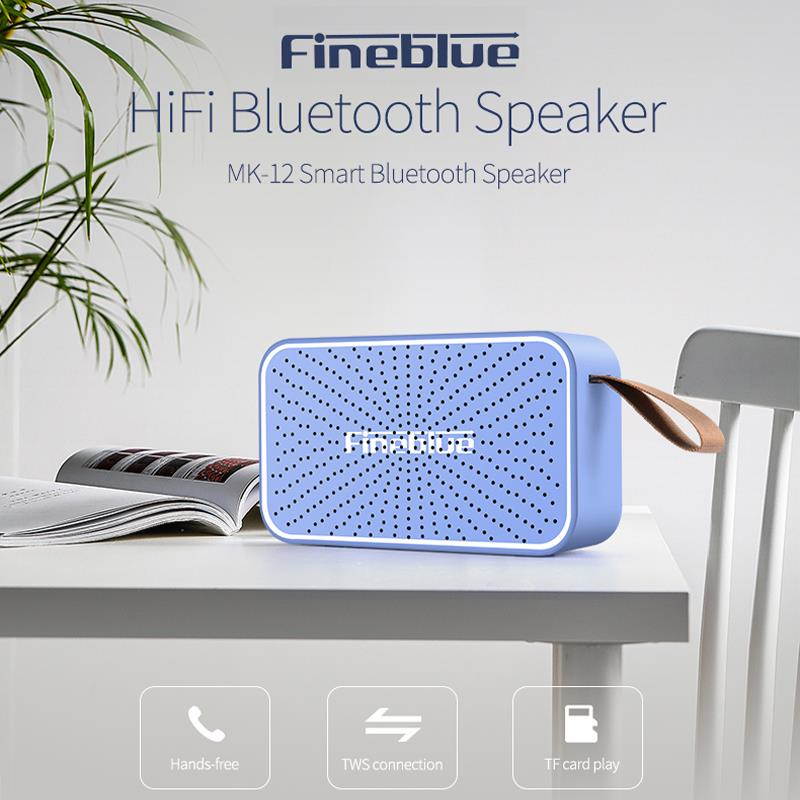 Fineblue MK12 Wireless Bluetooth Speaker Loudspeaker Super Stereo Deep Bass Subwoofer Support Headset Handsfree Sound Support TF (Black)