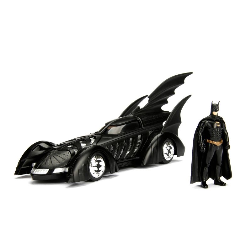 Jada Toys Hollywood Rides Batman Forever Batmobile Die-Cast Vehicle with Batman Die-Cast Figure 1:24 Scale Primer Black