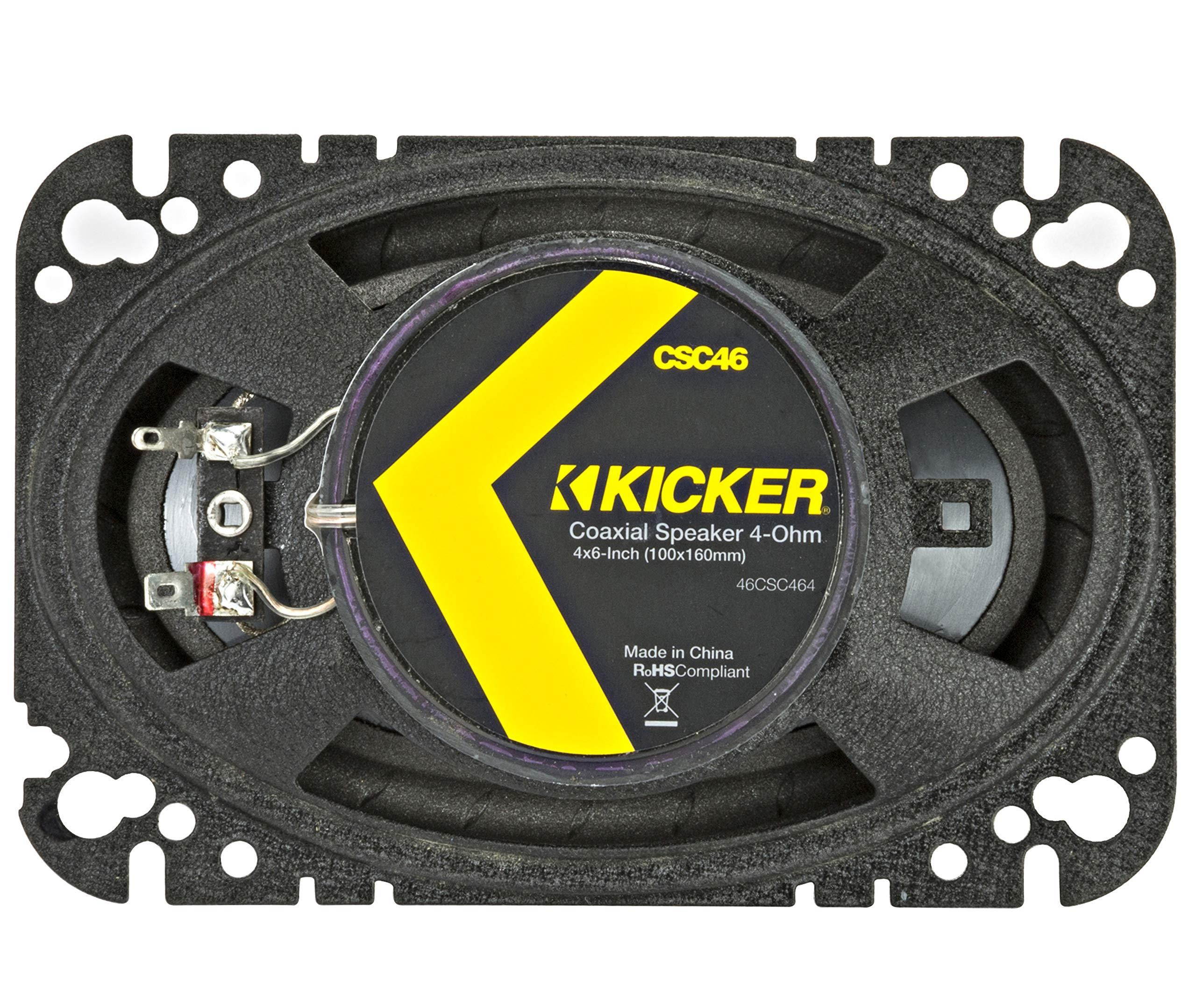 Kicker 46CSC464 Car Audio 4x6 Coaxial Full Range Stereo Speakers Pair CSC46