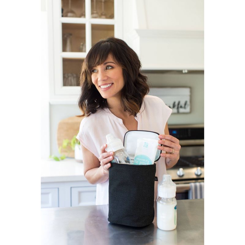 J.L. Childress Two Cool Double Bottle Bag Black Crosshatch 24qt