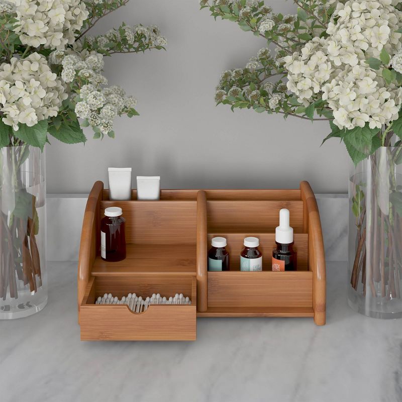 Bamboo Desk Organizer with 5 Compartments - Hastings Home