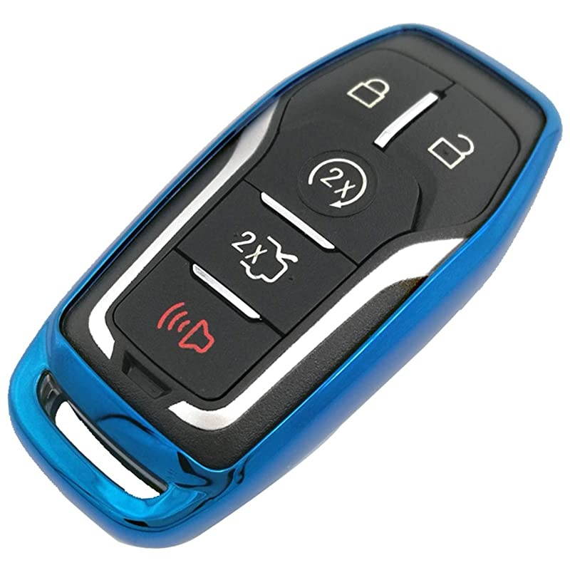 TPU Key Fob Case Holder Jacket Protector for Ford Fusion F150 Edge Explorer Mustang Lincoln MKZ MKC 2345 Buttons Smart KeyNOT fit FlipFolding key