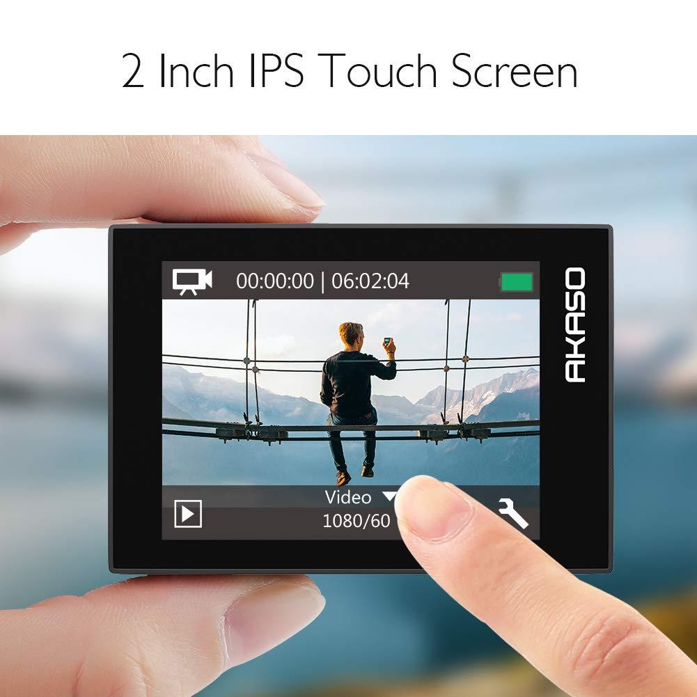 AKASO EK7000 Pro 4K Action Camera with Touch Screen EIS Adjustable View Angle 40m Waterproof Camera Remote Control Sports Camera with Helmet Accessories Kit