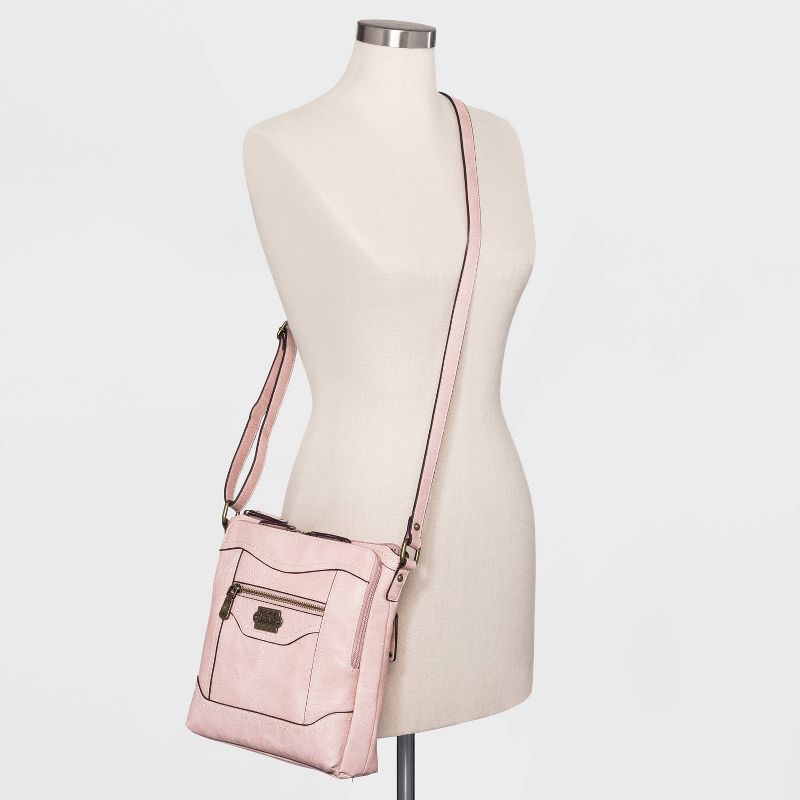 Bolo Zip Closure Crossbody Bag - Blush Pink