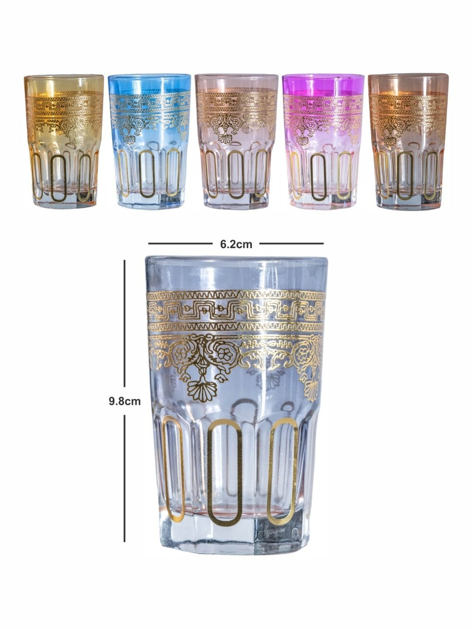 ROXX Transparent Glass Tumbler - Set of 6 (180ml)