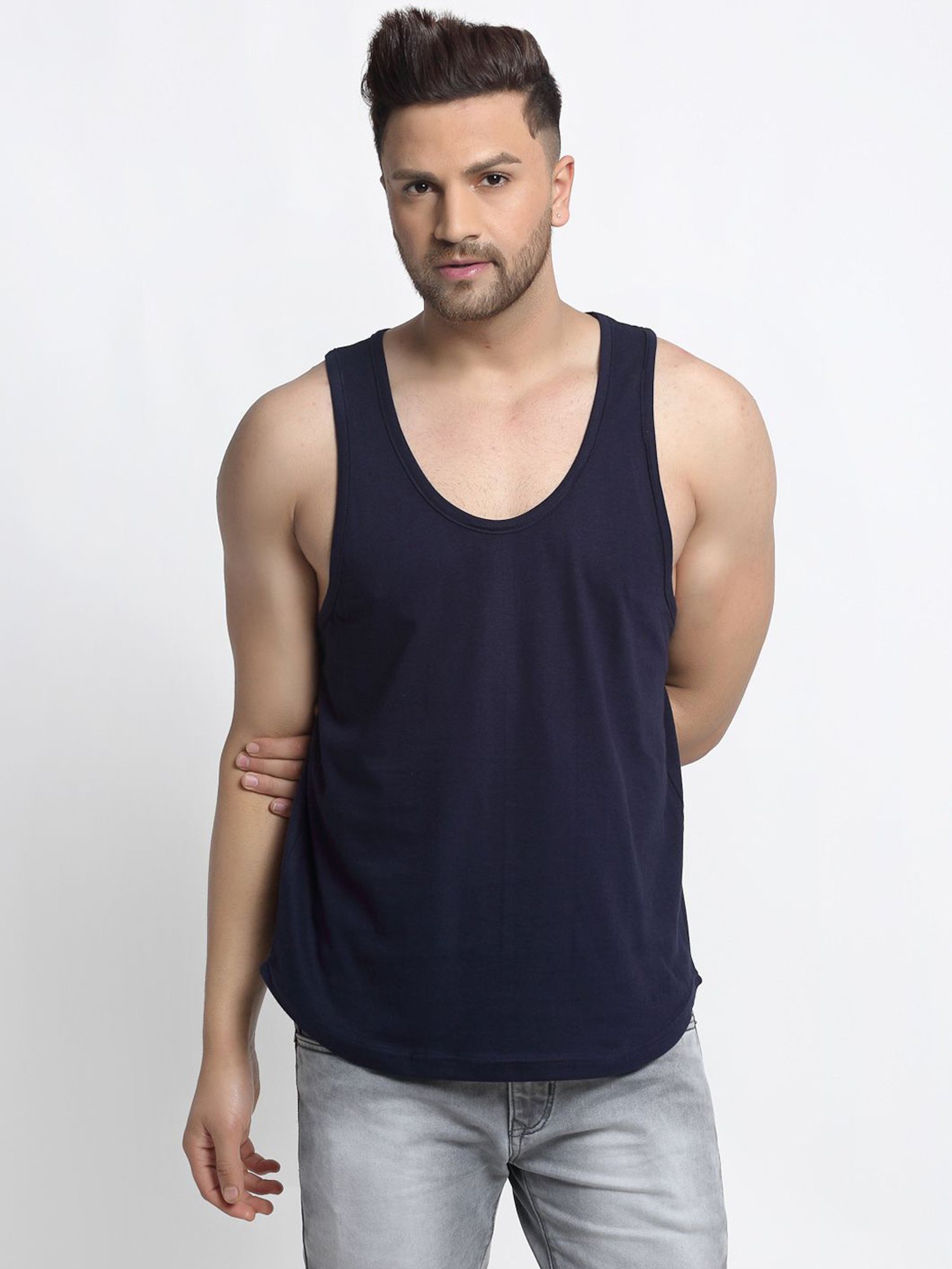 Friskers Multi Cotton Slim Fit Vest - Pack of 2