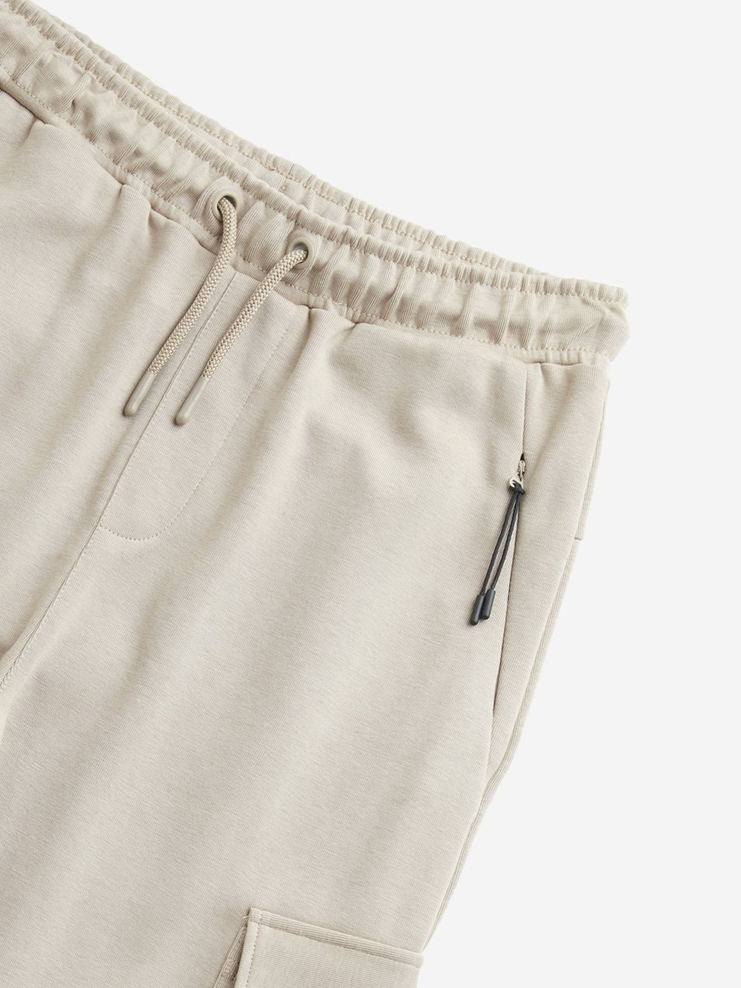 HOP Kids by Westside Taupe Solid Mid-Rise Cotton Blend Joggers