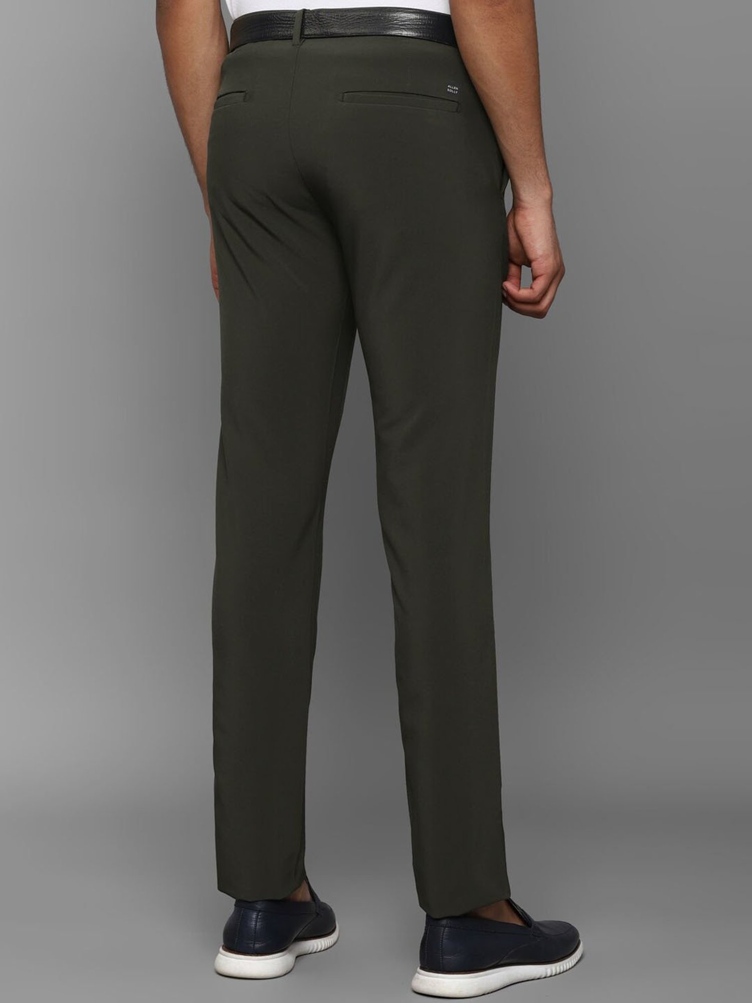 Allen Solly Green Regular Fit Trousers