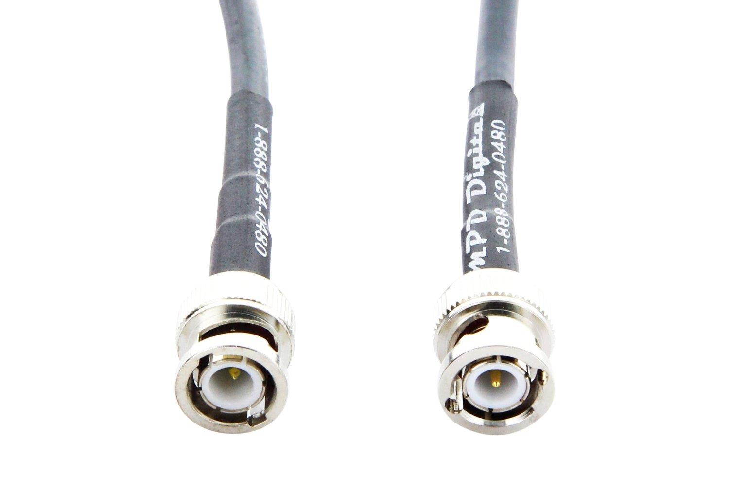 RG-8X Mini-8 Coaxial Jumper/Antenna Line/Patch Cable - BNC Male Connectors - US Made by MPD Digital - (25 FT)