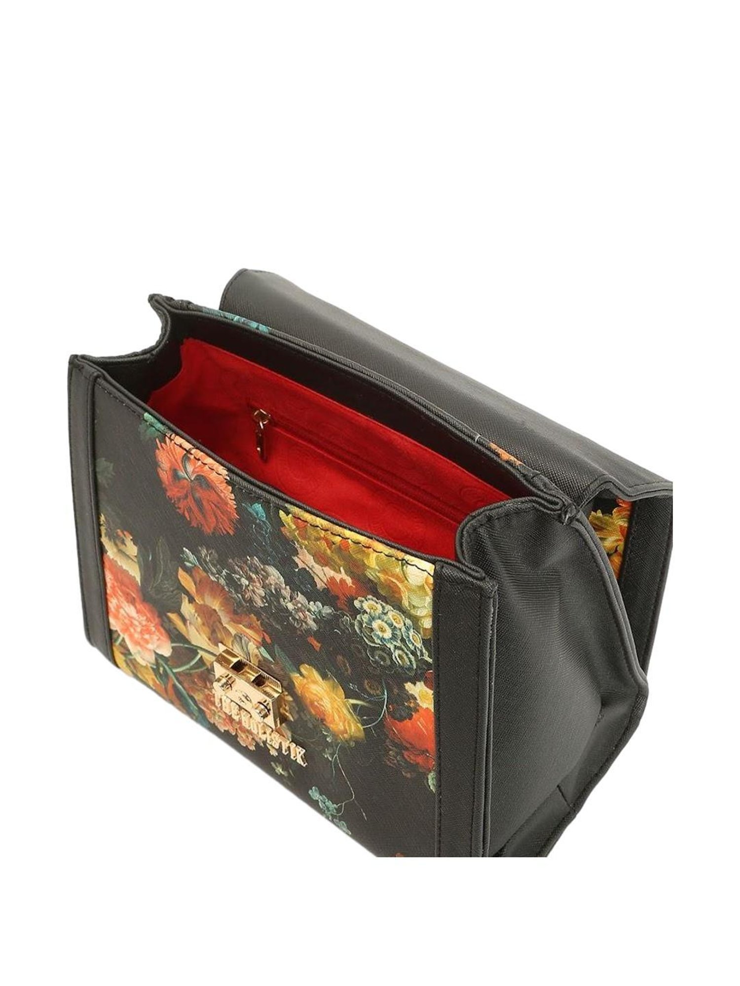 THE HOLISTIK Desirious Black Printed Medium Handbag