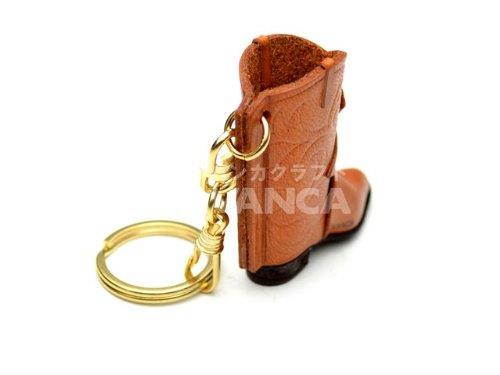 Western Boot 3D Leather Keychain(L) VANCA CRAFT-Collectible Keyring Charm Pendant Made in Japan