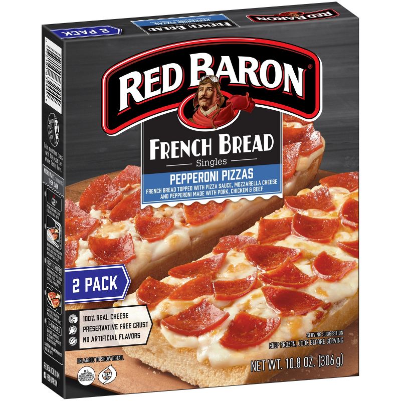 Red Baron French Bread Pepperoni Frozen Pizza - 10.8oz/2pk