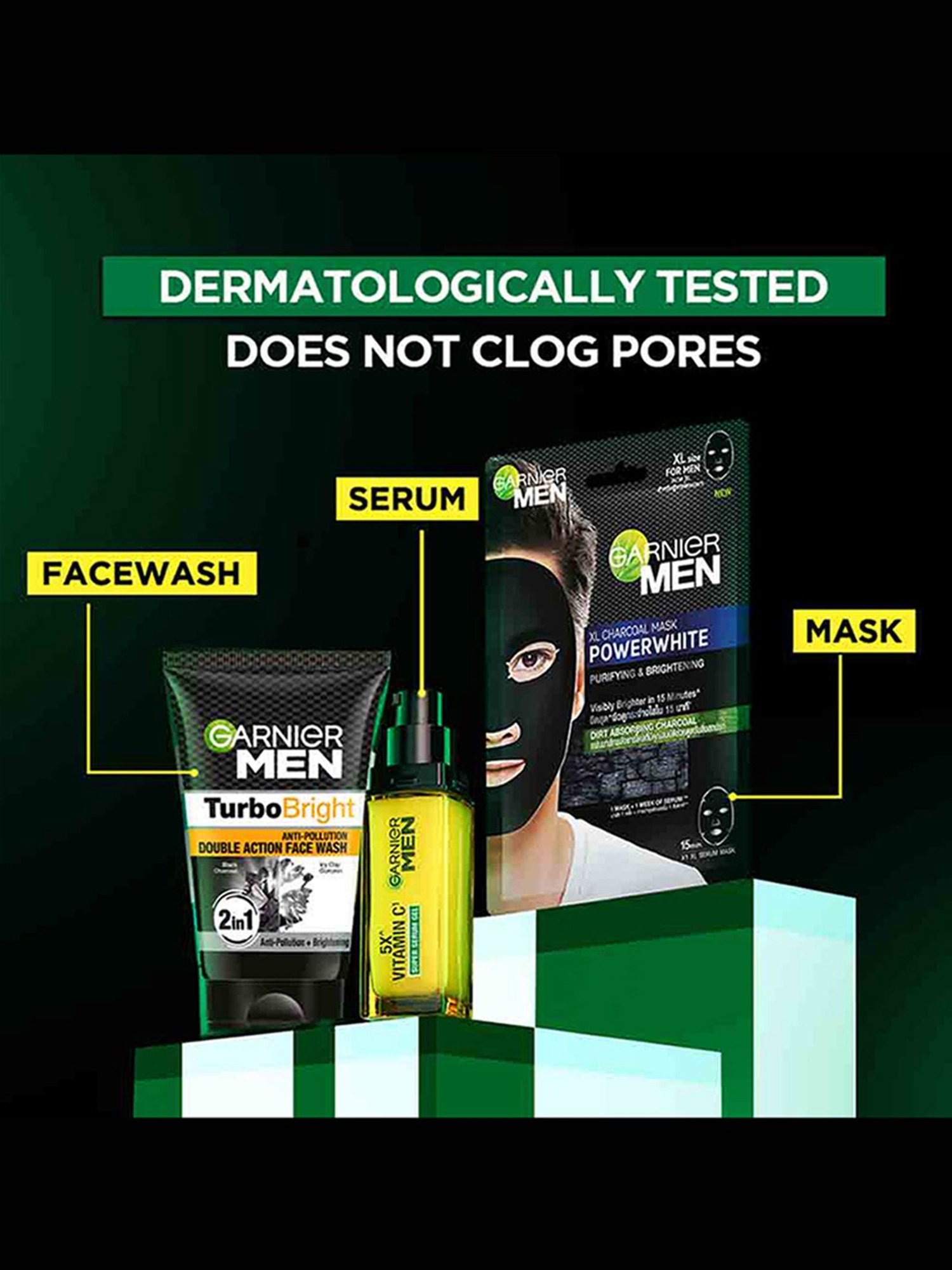 Garnier Men Turbo Bright Icy Serum Gel - 30 ml