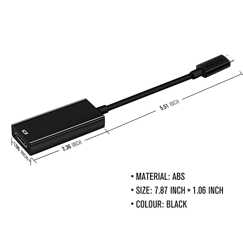 USB TypeC to DPDisplayPort Adapter for MacBook Pro Google Chromebook Samsung Galaxy S8 Support up to 4K 60Hz Resolution Video Output Thunderbolt 3 Compatible